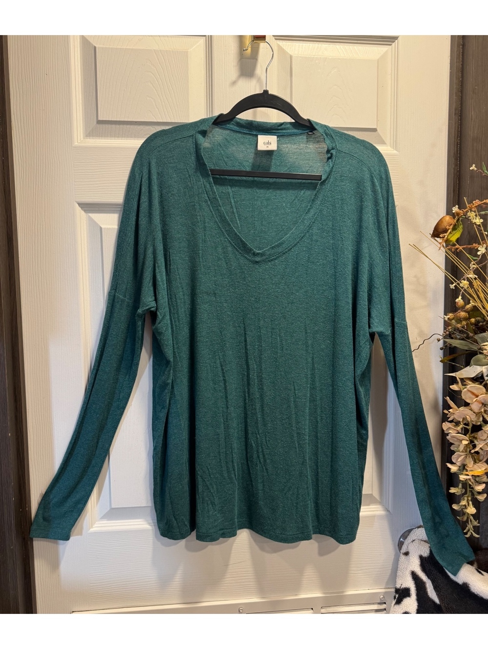 CAbi Women's "Swing Tee" Long-Sleeve Top, Green, Size M